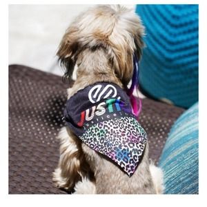 4/$20 xs s Justice dog collar pink bandana pet accessory clothes leopard cheetah